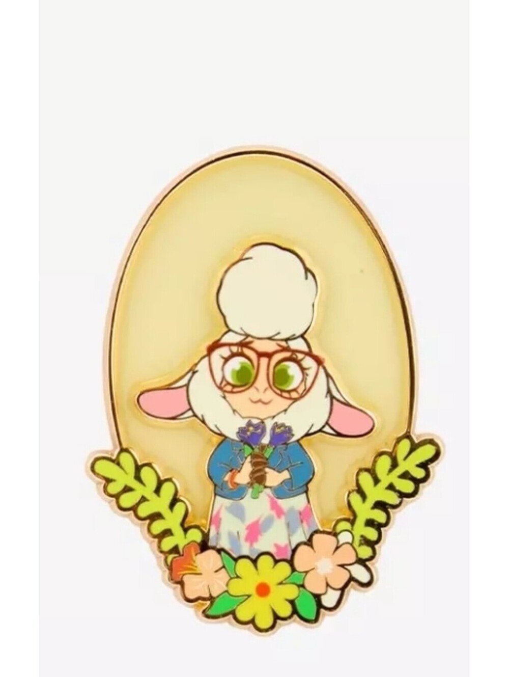 Disney Zootopia Flower Frame Blind Box Enamel Pin - Assistant Mayor Bellwether